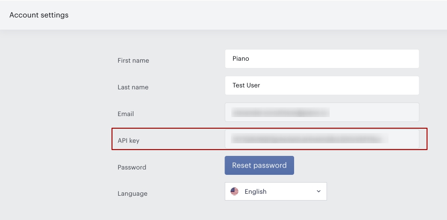 User-level token in account settings